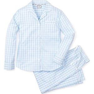 Petite Plume Women's Pajama Set - Light Blue Gingham - xs